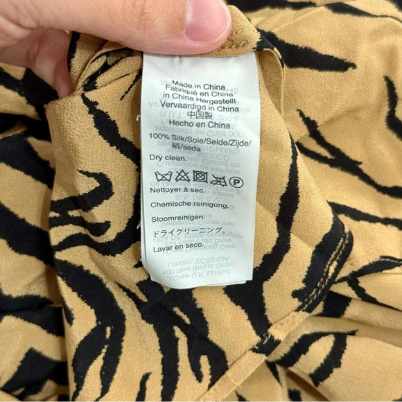 Madewell Silk Tiger Stripes Midi Skirt 14 - Picture 6 of 7